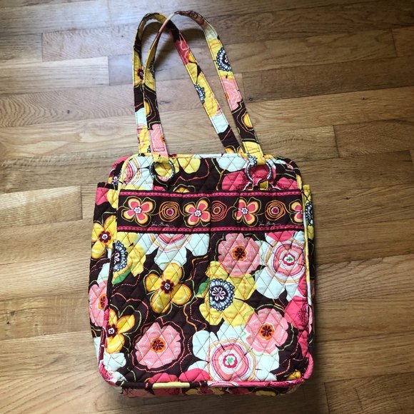 Vera Bradley Handbags - Vera Bradley Shoulder Tote Bag; Brown Floral